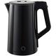 Electric kettle, 2.0 liters, cordless stainless steel kettle, fast boiling glass electric kettle, heat preservation function BPA-free polished stainless steel white (Color : Black, Size : Full moon