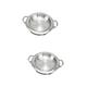 Alipis 2pcs Stainless Steel Griddle Flat Bottom Wok Pan Chinese Fondue Pot Shabu Shabu Cookware Paella Pan Stainless Steel Baking Pans Soup Cookware Steel Wok Kitchen Supplies Non Stick