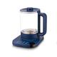 Electric kettle 1.8L 800W with automatic shutdown and anti-limestone filter Quick boom without BPA Glass with borosilicate electric kettle,pink with filter,three rings (Blue three rings) Full moon