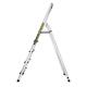 TOUGH MASTER Aluminium Folding 5 Step Ladder Tread Ladders Anti-Slip Steps Top Handrail with Rubberised Plastic Feet Max Load 150Kg – EN131 Safety Standard, Silver, ML-405X