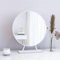 QTQHOME Makeup Mirror,Vanity Tabletop Mirror Countertop Mirror,Bathroom Shaving Mirror, Cosmetic Dressing Table Circle Mirror Dressing Table, Desk, Bathroom, Bedroom(50cm, White)