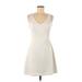 Hollister Casual Dress - Fit & Flare: Ivory Solid Dresses - Women's Size Medium