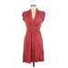 French Connection Casual Dress - Wrap: Red Print Dresses - Women's Size 6