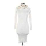 Casual Dress - Sweater Dress Turtleneck Long Sleeve: White Dresses - Women's Size 10