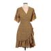 Max Studio Casual Dress - Wrap: Brown Paisley Dresses - Women's Size Large
