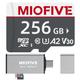 Miofive microSDXC Memory Card - Ultimate Micro SD Card with USB 3.0 Type-C Card Reader 170MB/s, C10, U3, A2, V30, 4K for Dash Cams, Android Smartphones, Tablets, and Gaming devices (256GB)