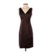 Donna Ricco Cocktail Dress - Sheath: Brown Dresses - Women's Size 4 Petite