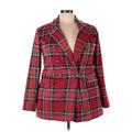 Maurices Jacket: Red Plaid Jackets & Outerwear - Women's Size 2X-Large