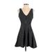 Zara Casual Dress - Fit & Flare: Black Grid Dresses - Women's Size Small