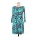 Lilly Pulitzer Casual Dress: Teal Print Dresses - Women's Size Medium