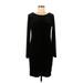 Banana Republic Casual Dress - Sweater Dress: Black Solid Dresses - Women's Size Medium
