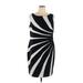 Adrianna Papell Casual Dress - Sheath: Black Graphic Dresses - Women's Size 16