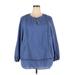 Lands' End Long Sleeve Blouse: Blue Tops - Women's Size 2X