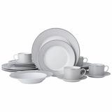 Mikasa Percy Grey 20-Piece Porcelain Dinnerware Set, Service for 4 Porcelain/Ceramic in White | Wayfair 5228041