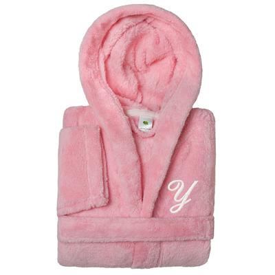 Sweet Kids 100% Polyester SUPER PLUSH Double Brushed Hooded Bathrobe with White Script Monogram