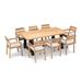 Birch Lane™ Ivo Rectangular 78.75" Long Teak Outdoor Dining Set Wood/Teak in Black/Brown/White | 78.75 W x 39.5 D in | Wayfair