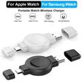 Caricabatterie wireless magnetico per Samsung Galaxy Watch 6 5 4 3 Pro Porta USB A tipo C Caricatore rapido portatile per Apple Watch 9 8 7 6 5