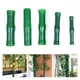 Feuilles de bambou vertes artificielles en plastique fausses plantes vertes simulation d'écorce de