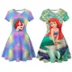 Robe de Princesse Petite Sirène Disney pour Bol Costume Cosplay à Manches Courtes Vêtements de