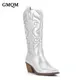 GMQM-Bottes de cowboy et de cow-girl roses pour femmes mode 2023 fermeture éclair pointu Parker