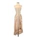 Spiaggia Dolce Casual Dress: Tan Stripes Dresses - New - Women's Size Small