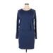 Ann Taylor LOFT Outlet Casual Dress - Sweater Dress: Blue Marled Dresses - Women's Size X-Large