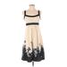 BCBGMAXAZRIA Casual Dress - Fit & Flare: Ivory Print Dresses - Women's Size 4