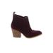 Crown Vintage Ankle Boots: Burgundy Shoes - Women's Size 7