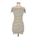 Heart & Hips Casual Dress - Mini: White Stripes Dresses - Women's Size Medium