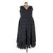 Jessica London Casual Dress: Blue Polka Dots Dresses - Women's Size 22