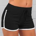 Color Block Elastic Drawstring Shorts, Y2k Sports Stretchy Summer Shorts, Women's Clothing
