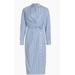 Veronica Beard Women's Wright Light Blue White Striped Midi Dress - Blue