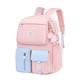 Homme Femme enfants Sac d'Ecole Cartable Ecole Sport Loisir Bloc de couleur Tissu Oxford Nylon Grande Capacité Etanche Boutons Fermeture Rose Claire Bleu Violet