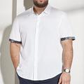 Homme Chemise Chemise boutonnée Chemise boutonnée sur le devant Plaid Col rabattu Blanche Grande Taille Extérieur Vacances Manche Courte Vêtement Tenue Style moderne Rétro Vintage