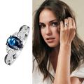 UIX Large Saphire Ring Round Blue Gemstone Ring Vintage Ring Diamond Ring Gift Ring Peacock Shape Peacock Ring Diamond Ring Big Diamond Ring