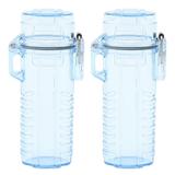 2Pcs Lighter Case Waterproof Lighter Storage Container Plastic for Outdoor Camping Hiking Transparent Blue