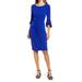 Ruched Bell Sleeve Faux Wrap Cocktail Dress