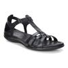 Riemchensandale ECCO "FLASH", Damen, Gr. 41, schwarz, Leder, sportlich, Schuhe, Sommerschuh, Sandalette, Klettschuh, im Metallic-Look, Topseller