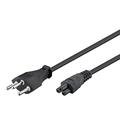 PremiumCord Netzkabel 230V für Laptop, Stromkabel mit Schweiz Stecker auf Kaltgerätebuchse C5, PC Netzkabel 3 Polig, Farbe schwarz, Länge 2 m