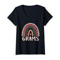 Damen Grams Rainbow Grandma Grandmother Women Mothers Day Grams T-Shirt mit V-Ausschnitt