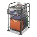 Safco Onyx Mesh Mobile File with Two Supply Drawers 15.75 W x 17 D x 27 H Black