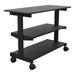 Stand Up Desk Store 3-Shelf Rolling Desk Return Side Desk Organizer and Bookcase on Wheels