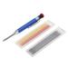 12-Pack Mechanical Carpenter Pencil Set Heavy Duty Long Nose & Deep Hole Marker Blue Refillable Pencils for Precise Woodworking & Construction
