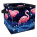 KLURENT Summer Pink Flamingo Toy Box Chest Collapsible Sturdy Toy Clothes Storage Organizer Boxes Bins Baskets for Kids Boys Girls Nursery Playroom