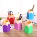 PATLOLLAV Colorful Pencil Shaped Pen Holders Pencil Storage Organizer Cute Desktop Pen Cup Makeup Brush Container Pencil Pot Cartoon Stationery Rack Creative Stationery Storage for Office