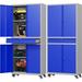 ONKER Metal Garage Storage Cabinet with Wheels 72â€œ Rolling Tool Cabinet with 4 Door Lock-Adjustable Shelves and Drawer for Garage Home Office Utility Room (4 Door Blue&Gray with Wheels)