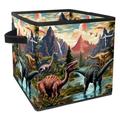 KLURENT Dinosaur Toy Box Chest Collapsible Sturdy Toy Clothes Storage Organizer Boxes Bins Baskets for Kids Boys Girls Nursery Playroom