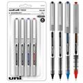 Uniball Vision Rollerball Pens Business Pens Pack of 4 Fine Point Pens with 0.7mm Medium Business Ink Ink Black Pen Pens Fine Point Smooth Writing Pens Bulk Pens and Office Supplies