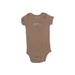 Carter's Short Sleeve Onesie: Brown Solid Bottoms - Size 12 Month