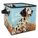 KLURENT Dot Dog Toy Box Chest Collapsible Sturdy Toy Clothes Storage Organizer Boxes Bins Baskets for Kids Boys Girls Nursery Playroom